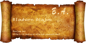 Blauhorn Alajos névjegykártya